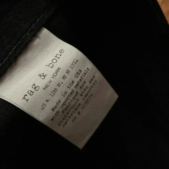 Rag & Bone women’s 10 in Capri - black velvet - size 26 - skinny - Picture 5 of 9